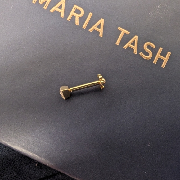 Maria Tash Invisible Set Triangle Diamond Threaded Stud 3mm - Picture 5 of 7